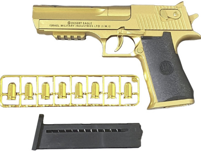 탄피배출 반자동 권총 데저트 이글 Desert Eagle, 골드, 1개