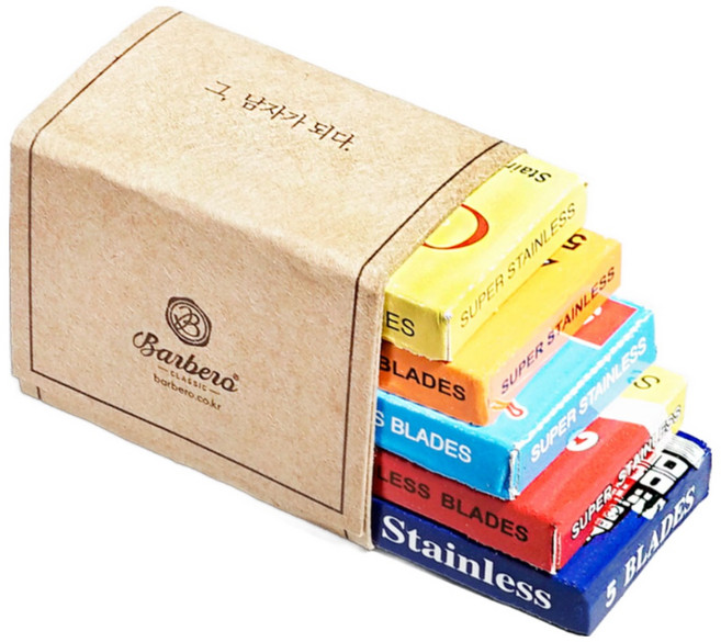바르베로 베이직 면도날 세트 5팩 25개 일회용면도날, 1세트, 5개입