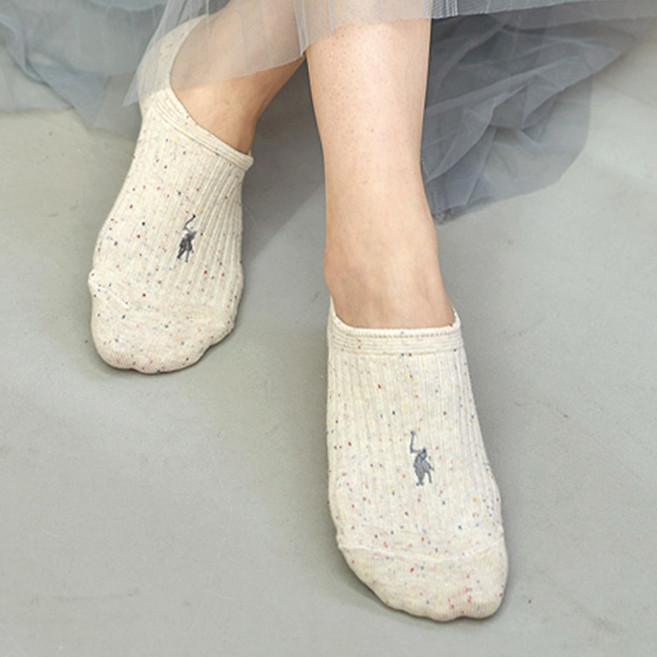 [폴로나이즈] 라벤더 자수 페이크삭스 여성 덧신 5족 세트/인기상품