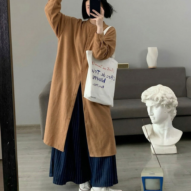 반팔 롱 블라우스 셔츠 원피스 네츄럴 린넨 감성