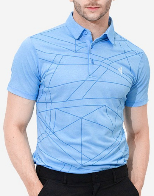 김영주 남성용 골프웨어 파스텔 제에리 쿨링 기능성 반팔 카라 티셔츠 K9MMSH1893