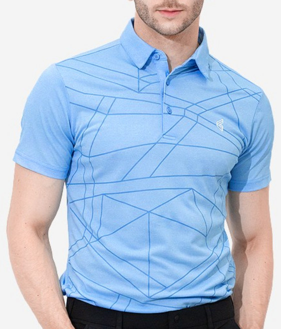 김영주 남성용 골프웨어 파스텔 제에리 쿨링 기능성 반팔 카라 티셔츠 K9MMSH1893