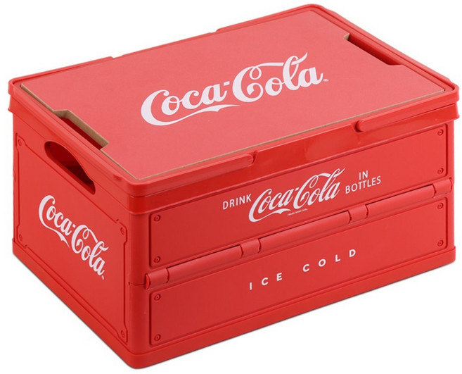 코카콜라 공식인증 상품 캠핑용 폴딩박스 화이트/레드, 1개, 1단, COCO-CC25R(레드)