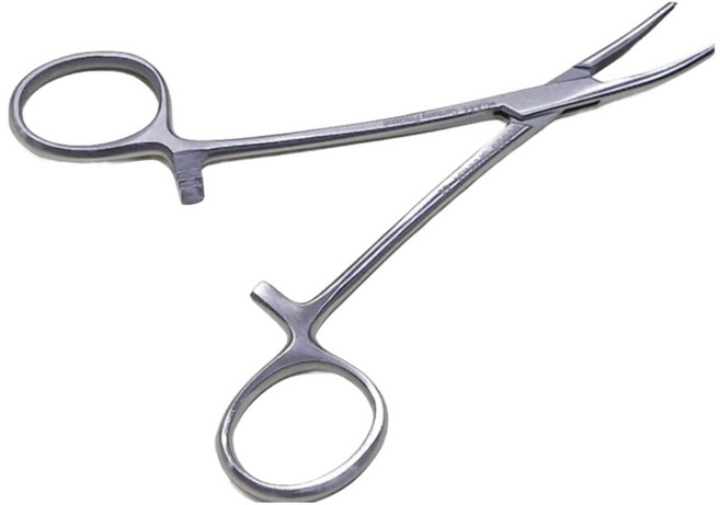 의료용 모스키토 포셉 12.5cm 곡 겸자 가위 의료 간호사 외과 병원, 1개, 모스키토 포셉 곡 12.5cm