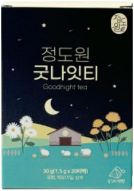 [정도원팜] 캐모마일 국화꽃 상추가 들어간 굿나잇티 티백차, 3박스, 1개, 20개입