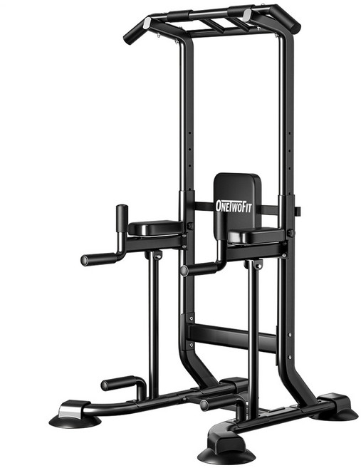 OneTwoFit 원투핏 다용도 턱걸이 높이 6단계 조절가능 가정용 철봉 운동기구, 블랙