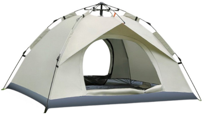 Zebeer 원터치 텐트 캠핑 그늘막 텐트 사각 방풍 텐트, 2-3인용(200*150*135cm), 베이지+블루