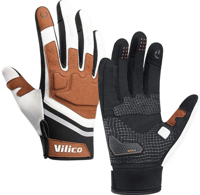 듀라맥스 자전거 장갑 터치스크린 충격방지용A0087, 다크브라운