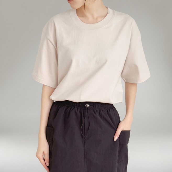 제이그린 여성 오버핏 반팔티 반팔 티셔츠