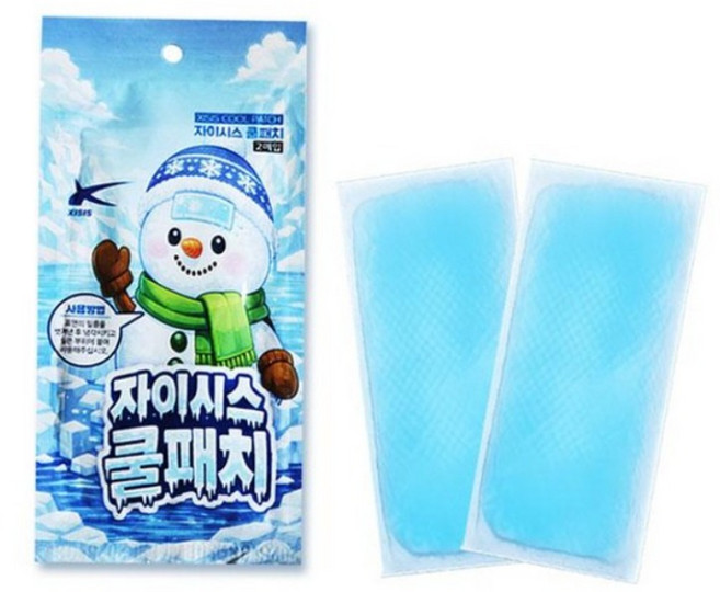 [COOLCAMP] 붙이는 아이스 쿨패치 야외활동 KC 얼굴 목 이마 냉감 쿨링시트, 100개