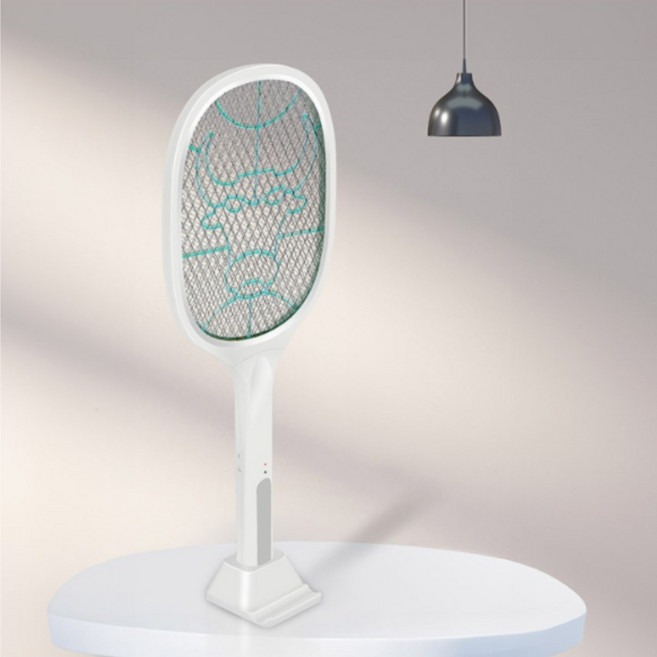 LUCHE 해충 벌레퇴치 충전식 전기모기채, 화이트, 화이트