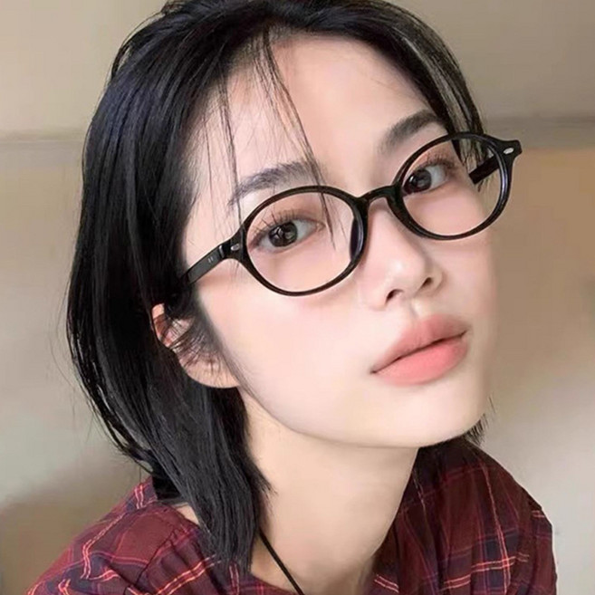 가벼운 남녀공용 긱시크 오벌 타원형 뿔테 안경테