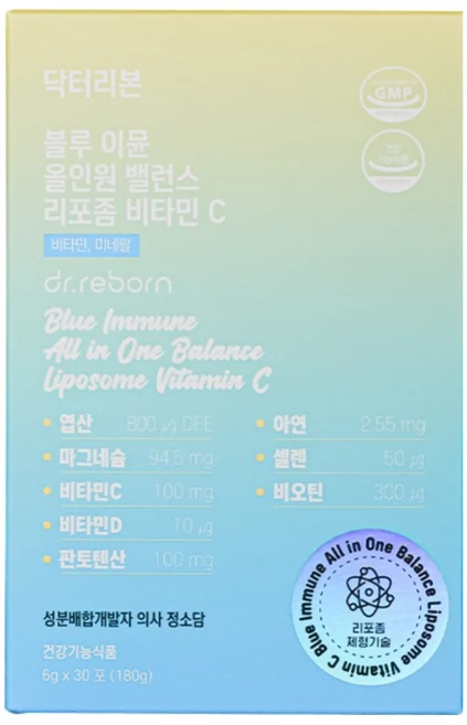 닥터리본 리포좀 올인원 밸런스 의사가 만든 마법물 비타민 미네랄 한번에 체내 흡수율 UP 강력한 면역케어, 1박스, 180g - 쿠팡