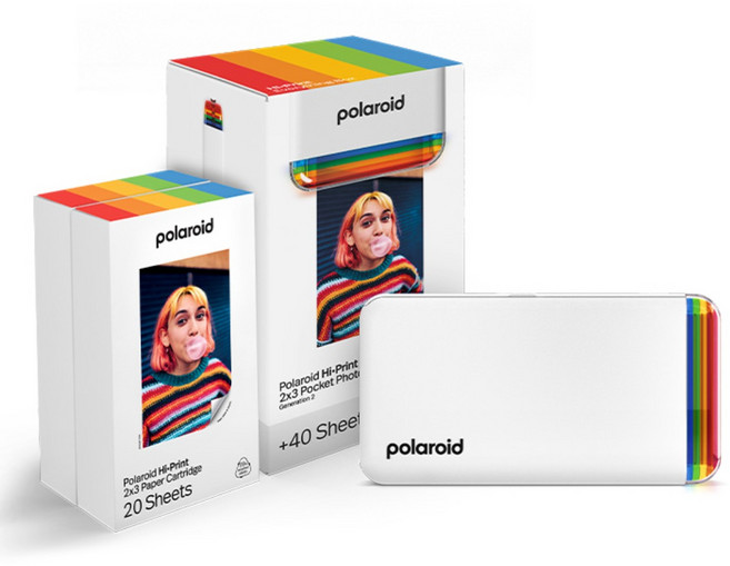 [공식] 폴라로이드 하이프린트 2x3 2세대 + 카트리지 번들 (40매), 블랙 - 006439