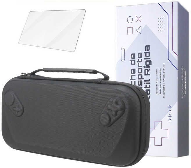 [투인원] 에이수스 로그 엑스박스 엘라이 ROG XBOX Ally X 7인치 게임기 휴대용 케이스 하드 파우치 수납 가방 + 무료 액정보호필름 증정, 1세트, 블랙, RXA2-Case