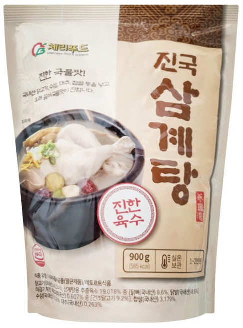 더 진한 국물맛 진국 삼계탕 국내산 닭고기 수삼 대추 찹쌀을 넣어 푹 끓인 진한맛(오뚜기 OEM), 900g, 4개
