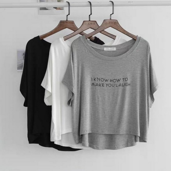 (완전 편한) 150kg까지 빅사이즈 1+1+1 여성 냉장고 가오리핏 영문티 프린트 반팔 티셔츠 여름 편한 심플 루즈핏 박스 날씬해보이는 캐주얼 입체 디자인 패션 무지 쿨링 티