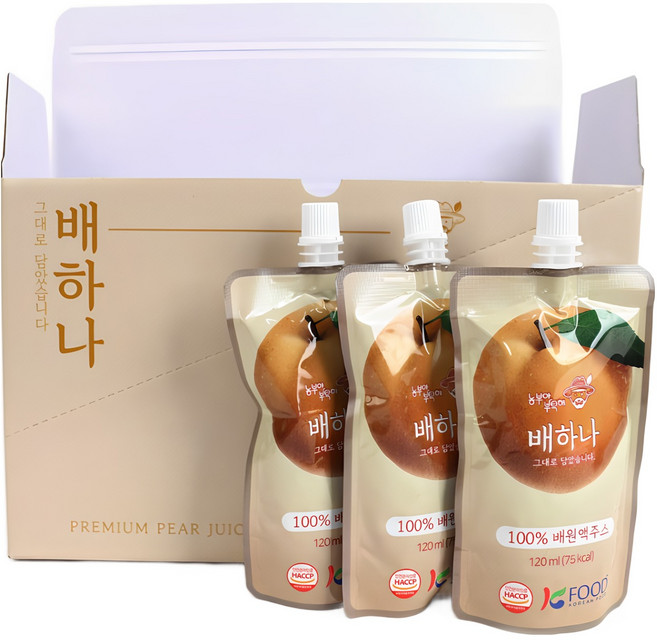 리얼 순수 과일주스 과채주스 배주스 배하나, 10개, 120ml