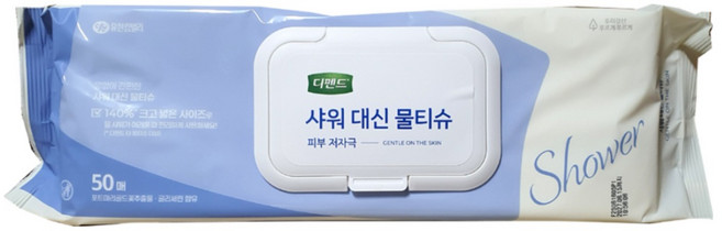 디펜드 샤워 대신 물티슈 캡 50매, 60g, 2개