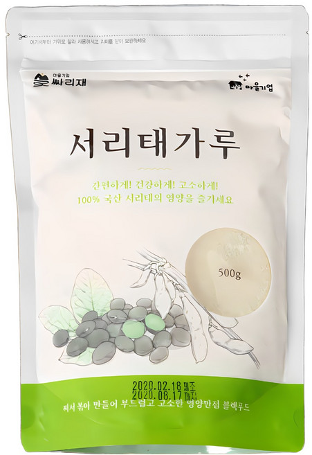싸리재 검은콩가루 서리태가루 500g 검정콩 선식, 1개