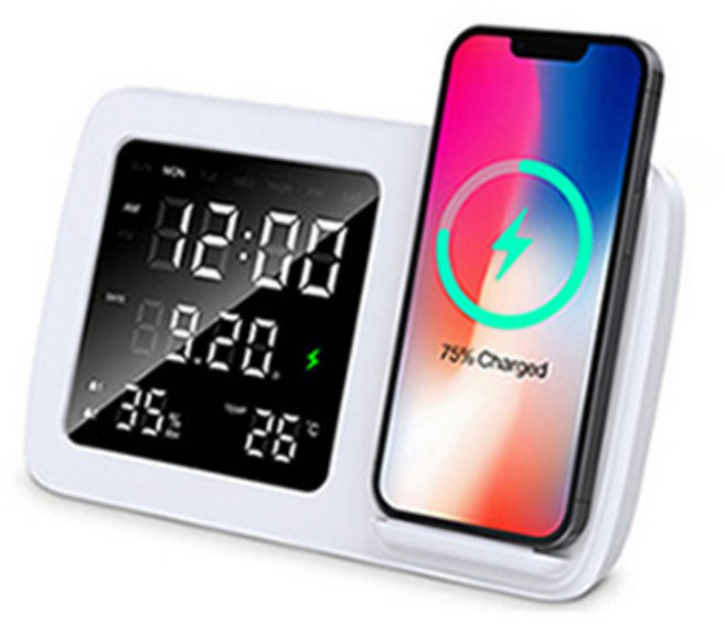 WATCHARGER 고속 무선 충전 15W 스마트 알람 시계, 1개, 단품