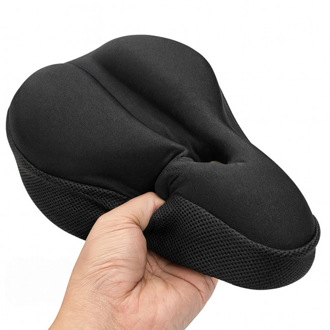 보니마니 장거리도 편한 필수템 통풍 푹신한 자전거 안장 쿠션, 블랙, 1개