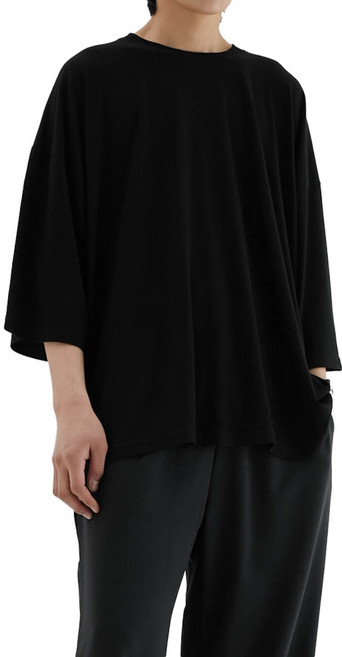 M~6XL 바이모노 꼭꼭숨티 하이퀄리티 코튼 7부 티셔츠 남자 빅사이즈 루즈핏 남성 면 오버핏 화이트 블랙 M L XL 2XL 3XL 4XL 5XL 6XL