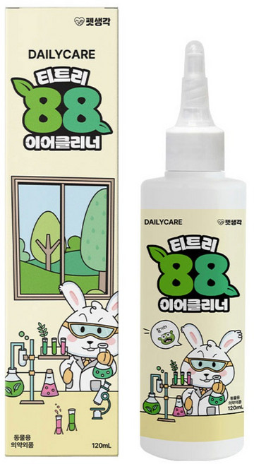 펫생각 천연 저자극 티트리88%함유 애견 강아지 귀세정제 이어클리너 귀청소 청결 귓병 귀염증 외이염 예방, 1개, 120ml