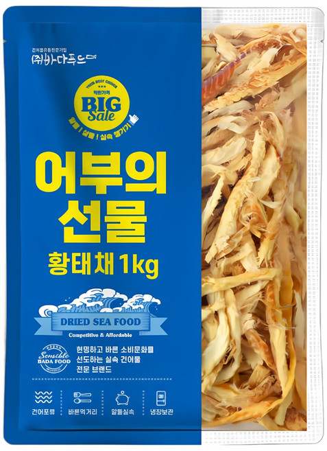 바다푸드 황태채 덕장에서 제대로 손질한 깊은맛의 상품 황태 포, 황태채 500g, 1개
