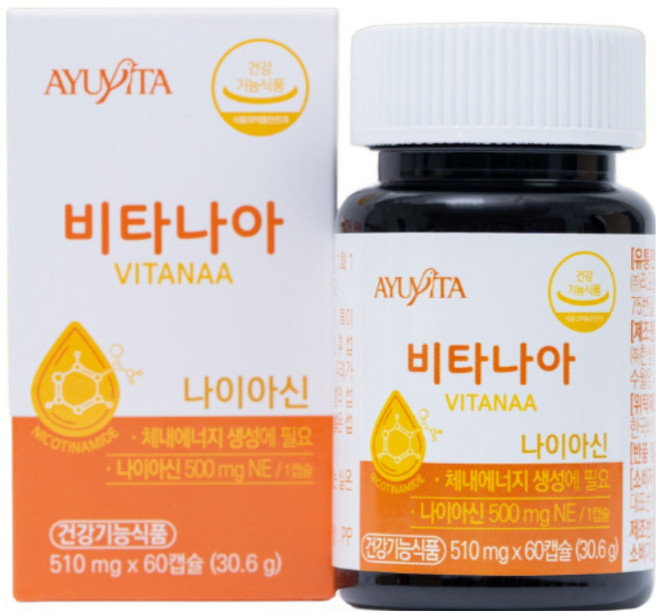 비타나아 고함량 미국산 비타민B 500mg 나이아신아미드 니코틴산아미드, 1개, 60정