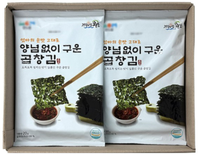 농가살리기 두번 구운 곱창김, 20g, 10개
