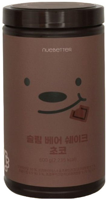 [쯔양 PICK!] 뉴베러 슬림 베어 단백질 쉐이크 대용량 초코맛, 600g, 1개