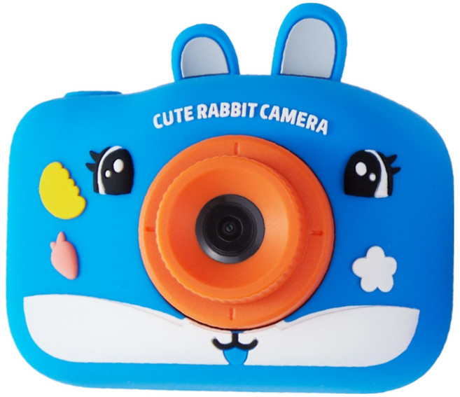 이지드로잉 셀카 어린이 카메라 키즈 4800만 화소 미니 디토 레트로, 큐티 래빗 카메라_블루+블루케이스, 32GB SD카드 없음, 1개