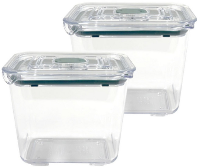 [프리파라] 브루클린 2-5호(990ml) 2개 세트 (그린) / 스마트 래치락 밀폐용기 반찬통, 1세트, 2-5호x2개