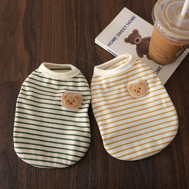 제이엘 반려동물 곰돌이 귀여운 티셔츠 잠옷, 1개, 옐로우