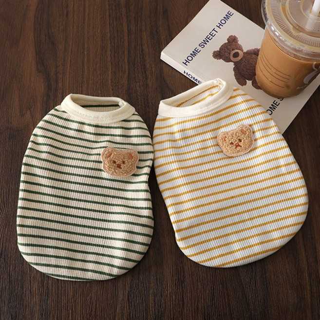 제이엘 반려동물 곰돌이 귀여운 티셔츠 잠옷, 1개, 옐로우