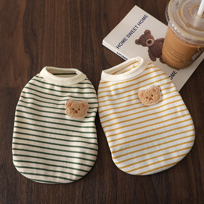 제이엘 반려동물 곰돌이 귀여운 티셔츠 잠옷, 1개, 그린