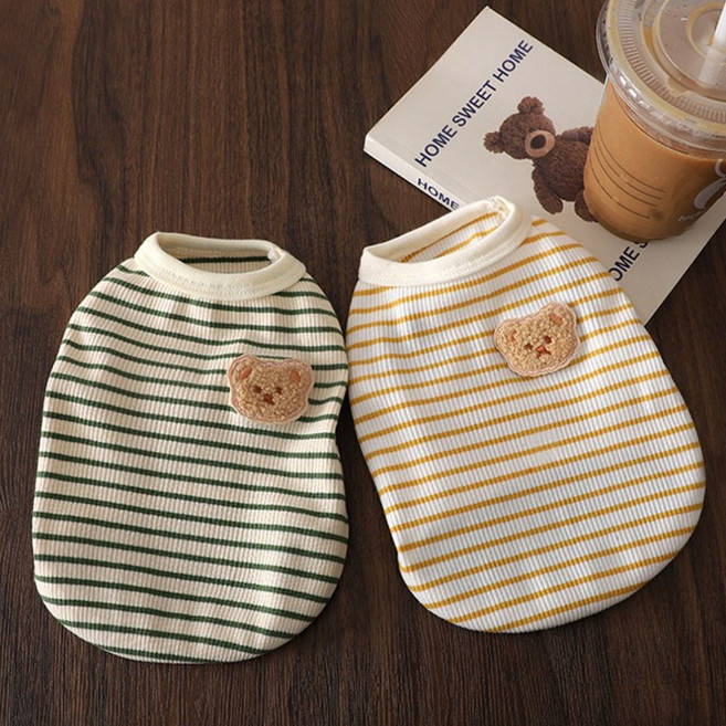 제이엘 반려동물 곰돌이 귀여운 티셔츠 잠옷, 1개, 그린