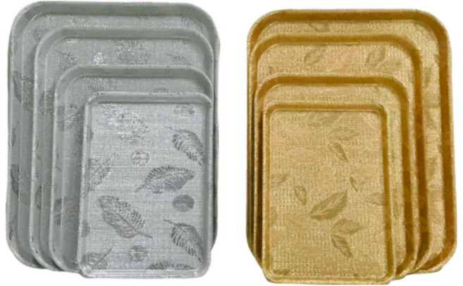 대령 업소용 직사각 쟁반 골드 실버 소소 소 중 대 특대