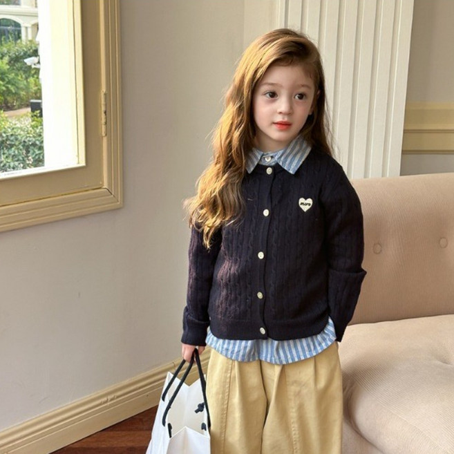 어린이 하트 니트 가디건 [5-170]