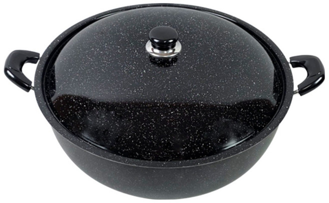 인덕션 마블코팅 튀김솥 은항균 우성 IH 튀김팬 대형솥 볶음팬, 1개, 40cm