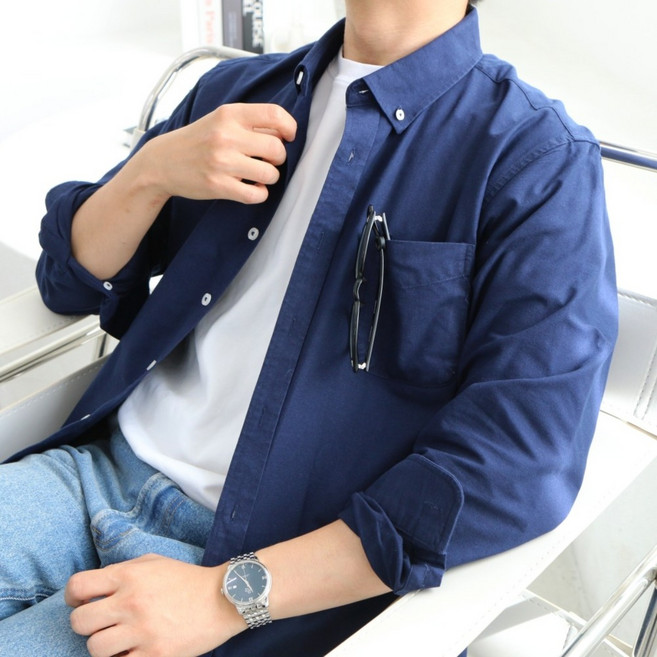 스타일리브 남자 옥스포드 셔츠 남성 긴팔 오버핏 남방