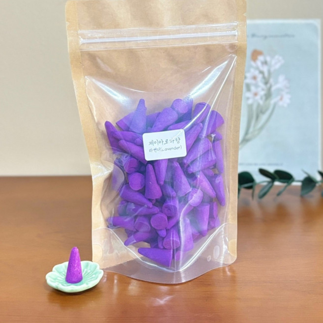 [제이아로마향] 태국 아로마향초 인센스 콘향 100개, 라벤더