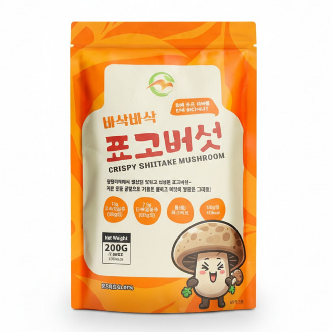 표고버섯칩 저칼로리 건강간식 다이어트과자 어린이간식 핑거푸드, 1개, 200g