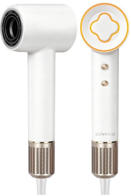 리빙가감법 헤어 드라이기 초고속 BLDC 모터 110 000rpm 1600W 음이온 휴대용 미니 드라이어 빠른 건조 저음 미용실 드라이기 hair dryer, 화이트