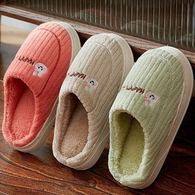 이감동 포근한 털슬리퍼 털실내화 남녀공용 커플 225, 쥬시레드, 1개