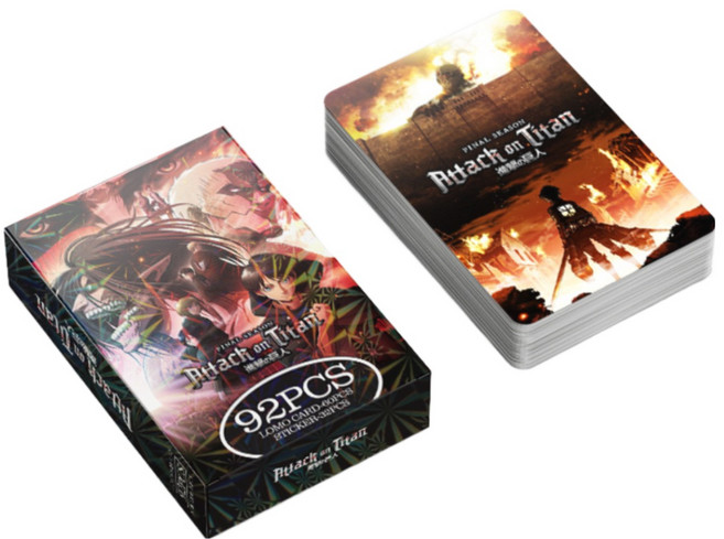 진격의 거인 포토카드 굿즈 LOMO 포카 60pcs + 미니 스티커 32pcs, 진격 거인, 1개