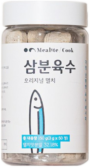 밀라이트 쿡 삼분육수 오리지널 멸치 50p, 1개, 150g