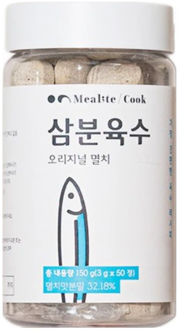 밀라이트 쿡 삼분육수 오리지널 멸치 50p, 1개, 150g - 쿠팡