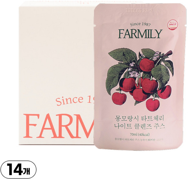 팜밀리1987 몽모랑시 타트체리 슬리핑 뷰티주스, 70ml, 1박스